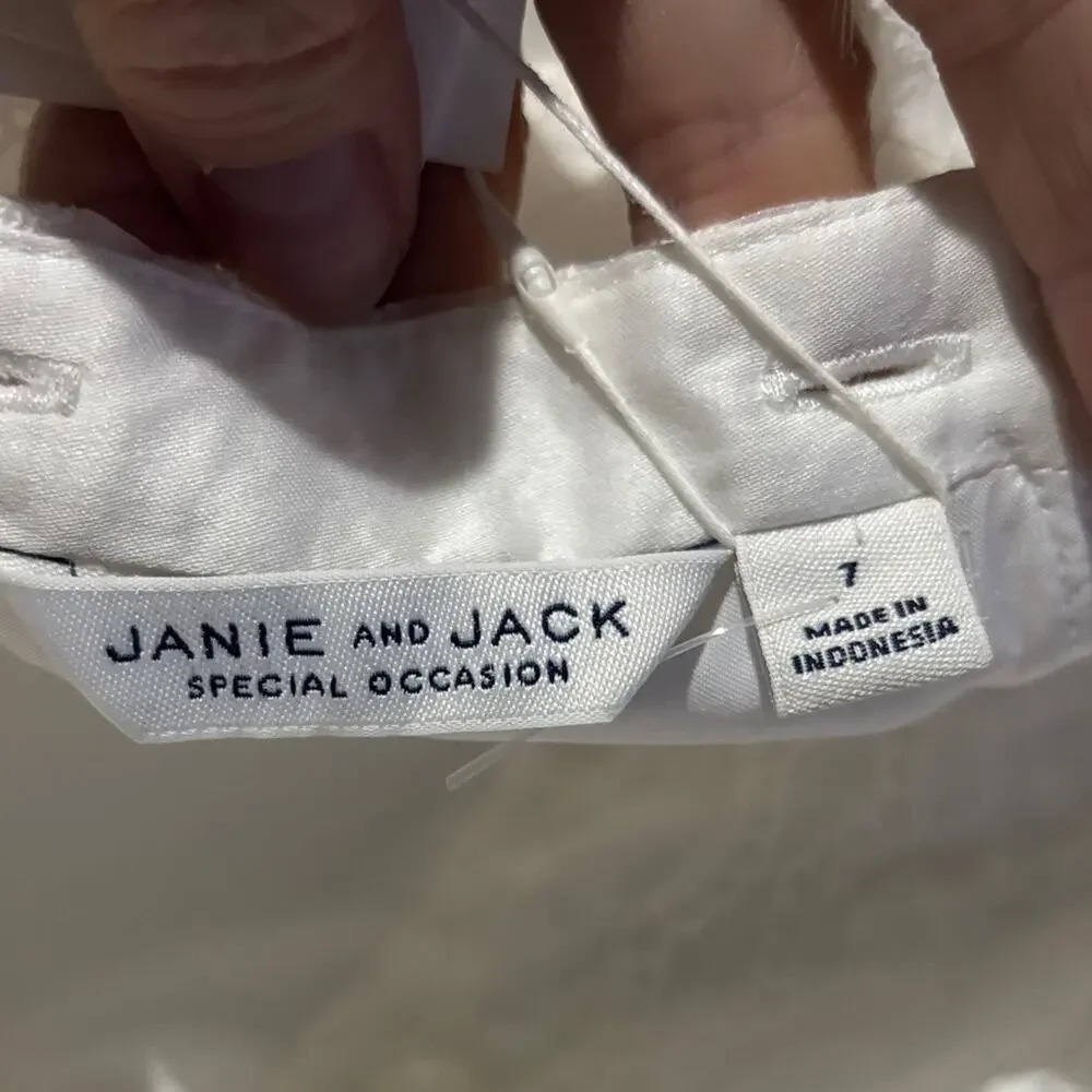 Janie & Jack 7 special occasion Elegant White Lace Dress nwt lined